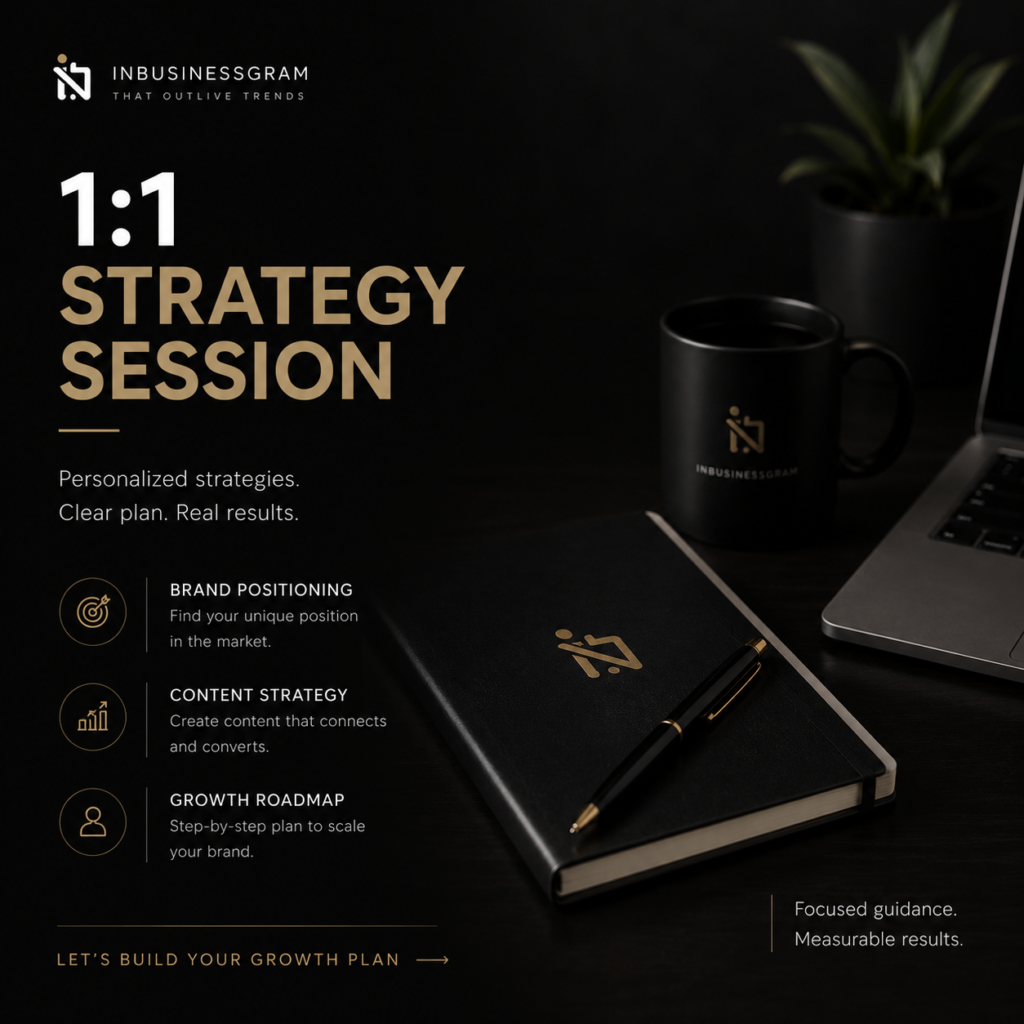 1:1 strategy consultation with InBusinessGram — personal branding and content growth planning session